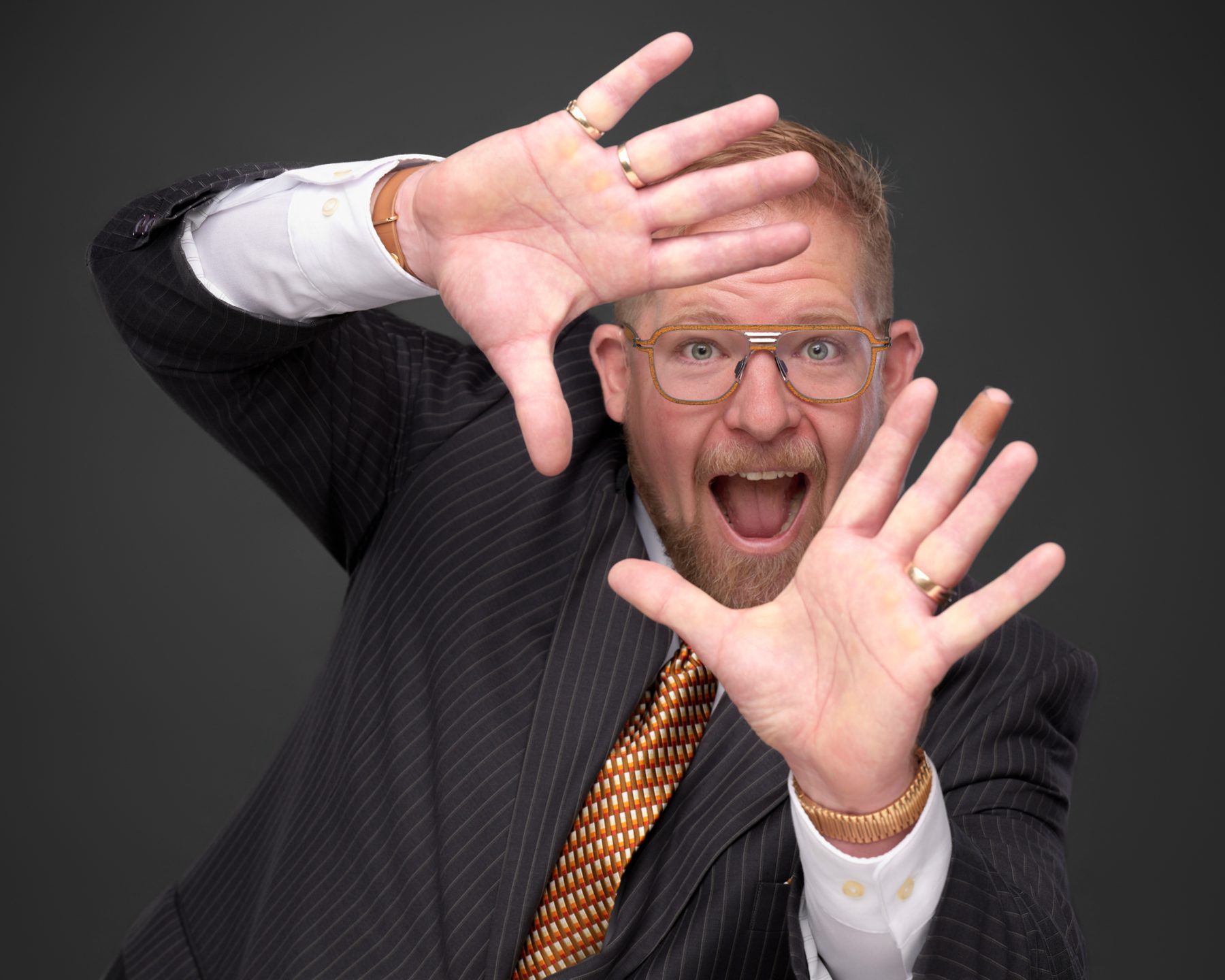 Jonathan Robert framing the camera with his hands